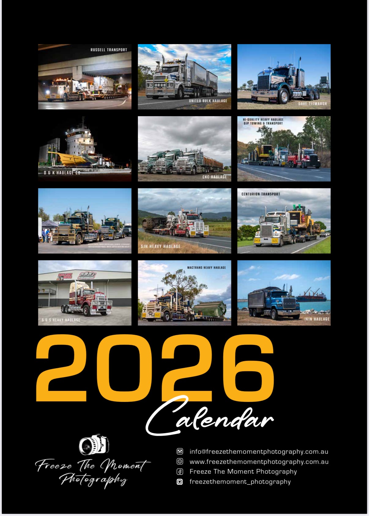 2026 Freeze The Moment Photography Calendar