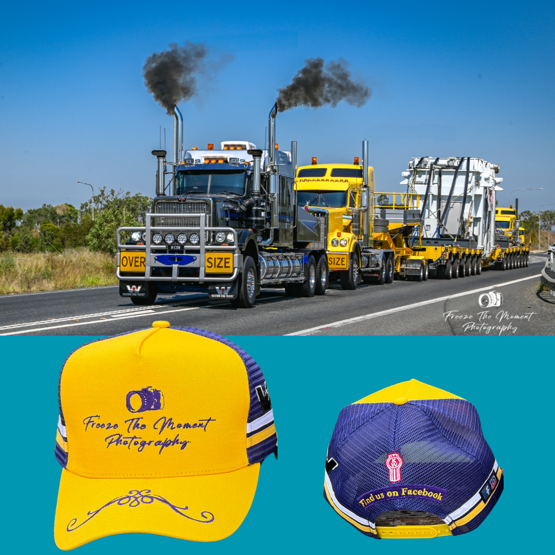 Freeze The Moment Photography Trucker Hat (Yellow & Purple)